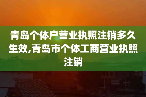 青岛个体户营业执照注销多久生效,青岛市个体工商营业执照注销