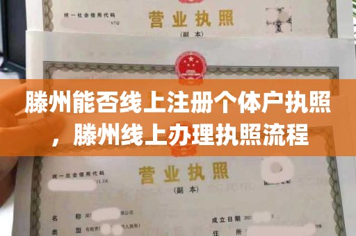 滕州能否线上注册个体户执照，滕州线上办理执照流程