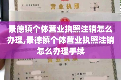 景德镇个体营业执照注销怎么办理,景德镇个体营业执照注销怎么办理手续