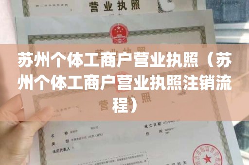 苏州个体工商户营业执照（苏州个体工商户营业执照注销流程）