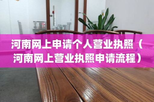 河南网上申请个人营业执照（河南网上营业执照申请流程）