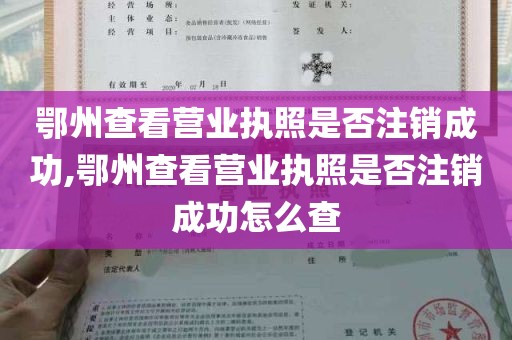 鄂州查看营业执照是否注销成功,鄂州查看营业执照是否注销成功怎么查