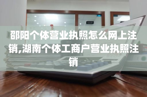 邵阳个体营业执照怎么网上注销,湖南个体工商户营业执照注销