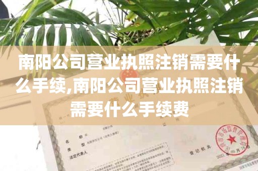 南阳公司营业执照注销需要什么手续,南阳公司营业执照注销需要什么手续费