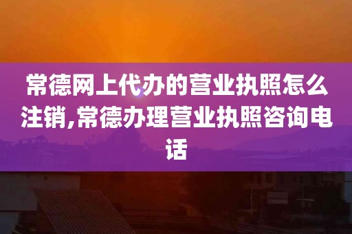 常德网上代办的营业执照怎么注销,常德办理营业执照咨询电话