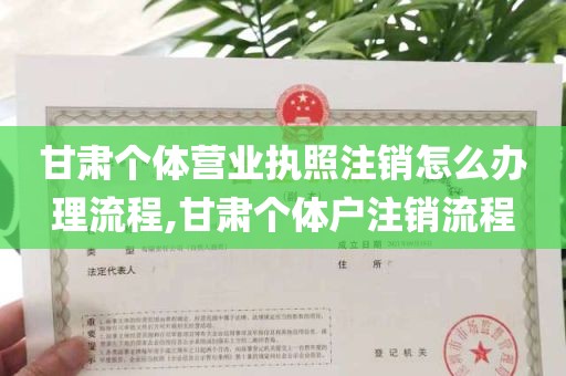 甘肃个体营业执照注销怎么办理流程,甘肃个体户注销流程