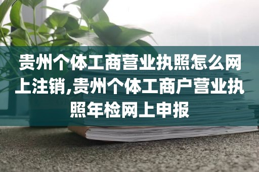 贵州个体工商营业执照怎么网上注销,贵州个体工商户营业执照年检网上申报