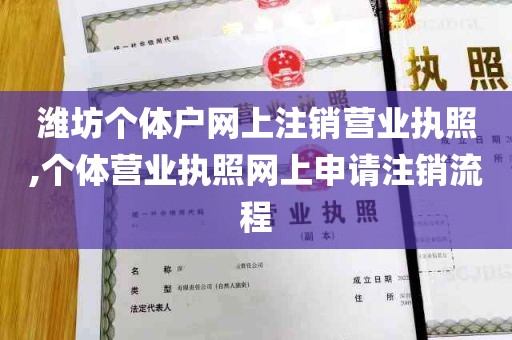 潍坊个体户网上注销营业执照,个体营业执照网上申请注销流程