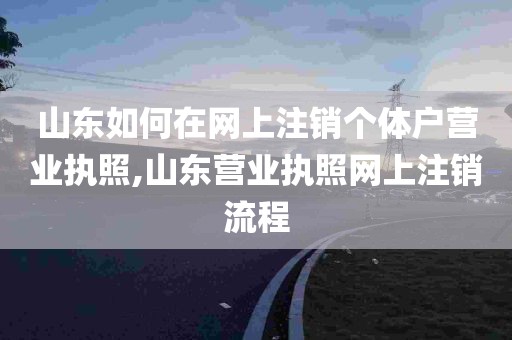 山东如何在网上注销个体户营业执照,山东营业执照网上注销流程