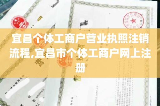 宜昌个体工商户营业执照注销流程,宜昌市个体工商户网上注册