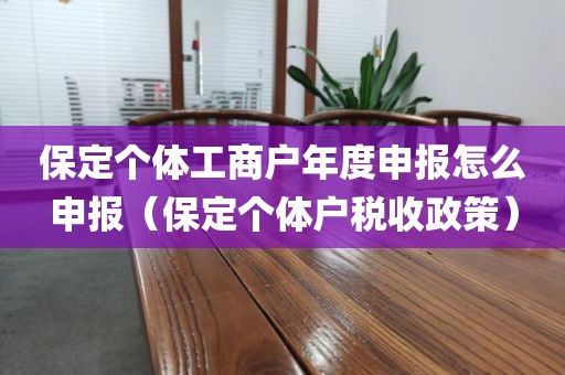 保定个体工商户年度申报怎么申报（保定个体户税收政策）