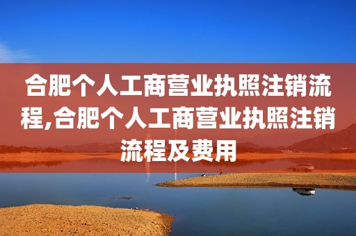 合肥个人工商营业执照注销流程,合肥个人工商营业执照注销流程及费用