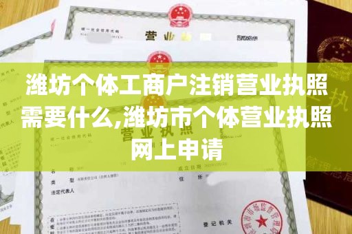 潍坊个体工商户注销营业执照需要什么,潍坊市个体营业执照网上申请