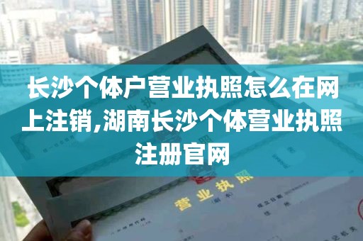 长沙个体户营业执照怎么在网上注销,湖南长沙个体营业执照注册官网