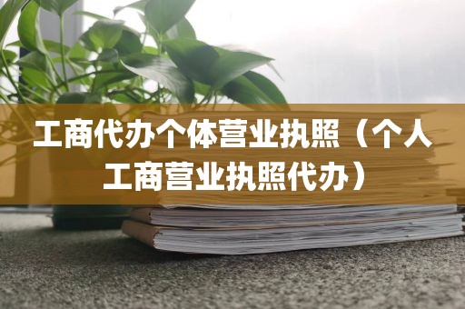 工商代办个体营业执照（个人工商营业执照代办）