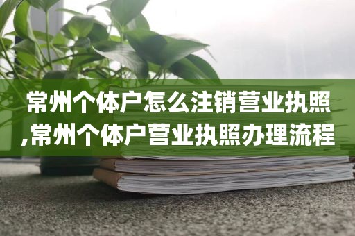 常州个体户怎么注销营业执照,常州个体户营业执照办理流程