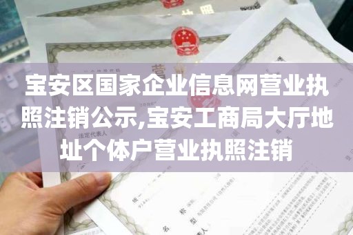 宝安区国家企业信息网营业执照注销公示,宝安工商局大厅地址个体户营业执照注销