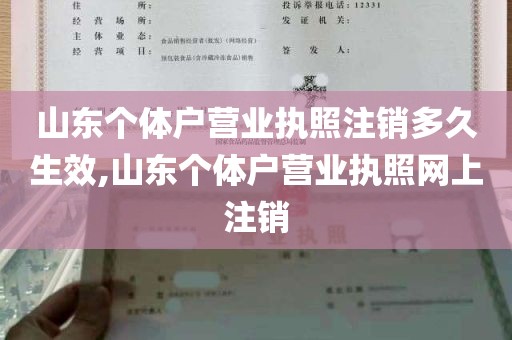 山东个体户营业执照注销多久生效,山东个体户营业执照网上注销