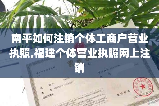 南平如何注销个体工商户营业执照,福建个体营业执照网上注销