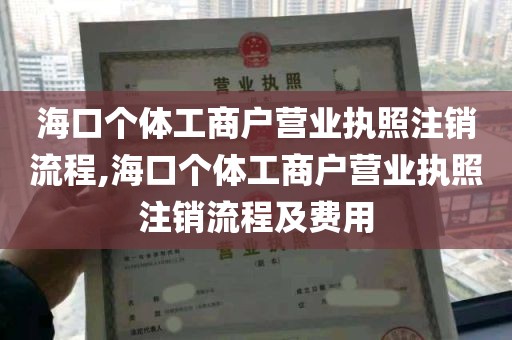 海口个体工商户营业执照注销流程,海口个体工商户营业执照注销流程及费用