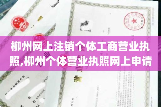 柳州网上注销个体工商营业执照,柳州个体营业执照网上申请