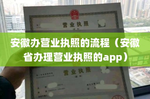 安徽办营业执照的流程（安徽省办理营业执照的app）