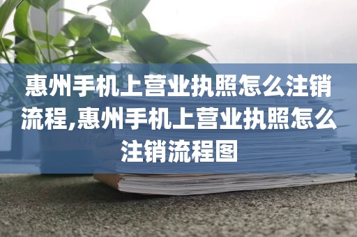 惠州手机上营业执照怎么注销流程,惠州手机上营业执照怎么注销流程图