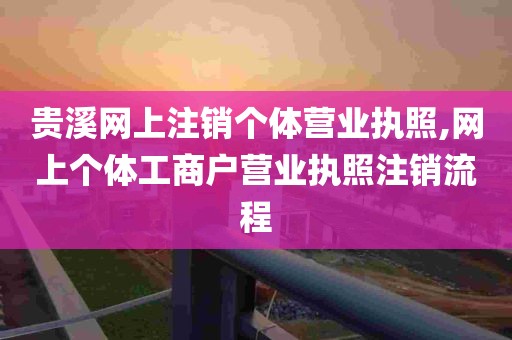 贵溪网上注销个体营业执照,网上个体工商户营业执照注销流程