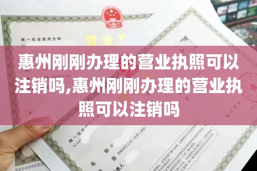 惠州刚刚办理的营业执照可以注销吗,惠州刚刚办理的营业执照可以注销吗