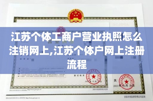 江苏个体工商户营业执照怎么注销网上,江苏个体户网上注册流程