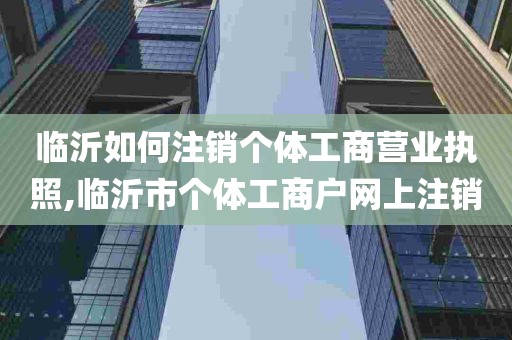 临沂如何注销个体工商营业执照,临沂市个体工商户网上注销