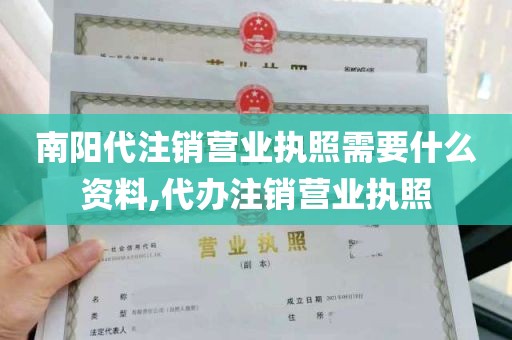 南阳代注销营业执照需要什么资料,代办注销营业执照