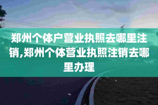 郑州个体户营业执照去哪里注销,郑州个体营业执照注销去哪里办理