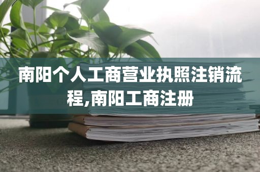 南阳个人工商营业执照注销流程,南阳工商注册