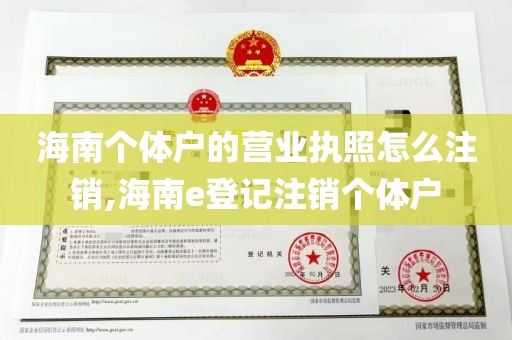 海南个体户的营业执照怎么注销,海南e登记注销个体户