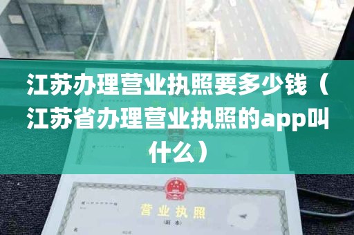 江苏办理营业执照要多少钱（江苏省办理营业执照的app叫什么）