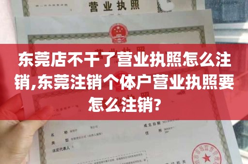 东莞店不干了营业执照怎么注销,东莞注销个体户营业执照要怎么注销?