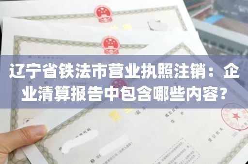 辽宁省铁法市营业执照注销：企业清算报告中包含哪些内容？