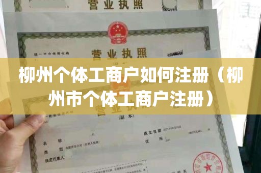 柳州个体工商户如何注册（柳州市个体工商户注册）