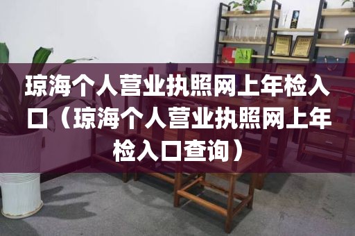 琼海个人营业执照网上年检入口（琼海个人营业执照网上年检入口查询）