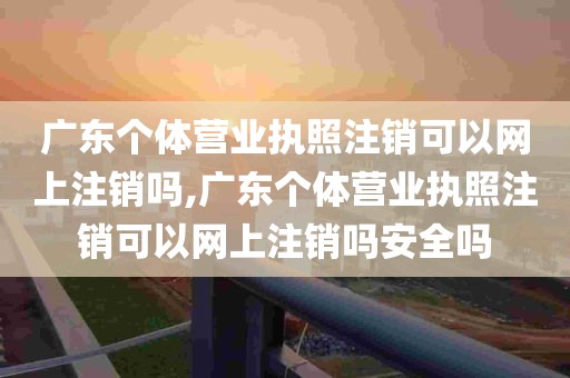 广东个体营业执照注销可以网上注销吗,广东个体营业执照注销可以网上注销吗安全吗