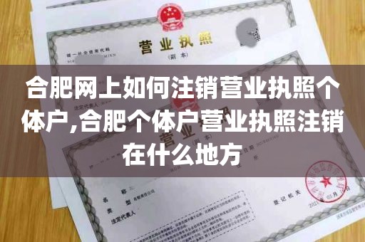 合肥网上如何注销营业执照个体户,合肥个体户营业执照注销在什么地方