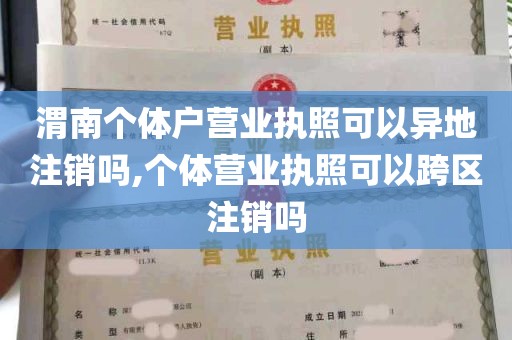 渭南个体户营业执照可以异地注销吗,个体营业执照可以跨区注销吗