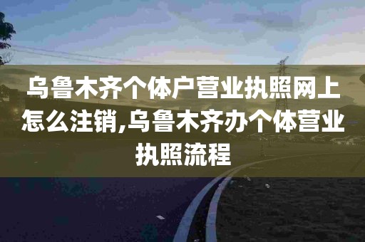 乌鲁木齐个体户营业执照网上怎么注销,乌鲁木齐办个体营业执照流程