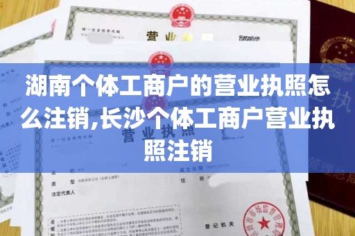 湖南个体工商户的营业执照怎么注销,长沙个体工商户营业执照注销