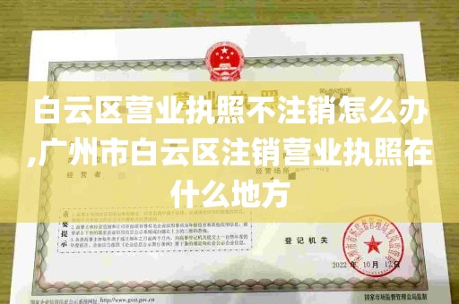 白云区营业执照不注销怎么办,广州市白云区注销营业执照在什么地方