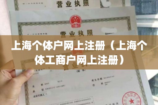 上海个体户网上注册（上海个体工商户网上注册）