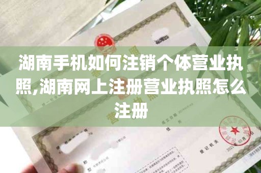 湖南手机如何注销个体营业执照,湖南网上注册营业执照怎么注册