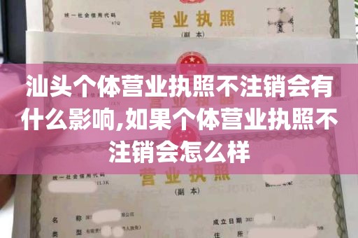 汕头个体营业执照不注销会有什么影响,如果个体营业执照不注销会怎么样