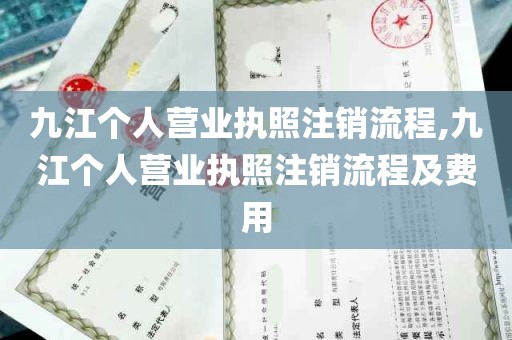 九江个人营业执照注销流程,九江个人营业执照注销流程及费用